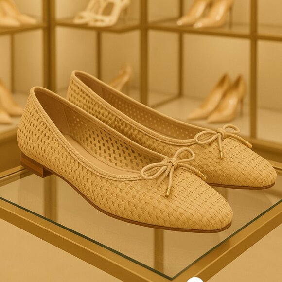 Sam Edelman NEW IN BOX  Tan Woven Ballet Flats - Picture 2 of 6